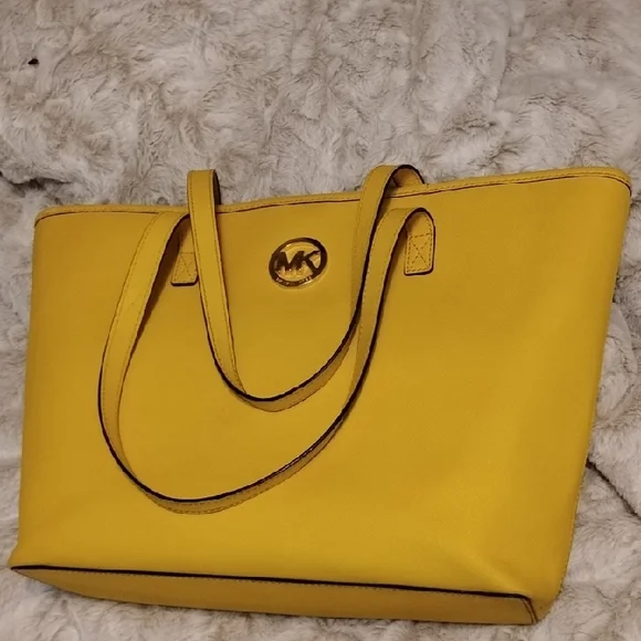 EUC💕Michael Kors Yellow Structured Tote with Logo - Picture 8 of 8
